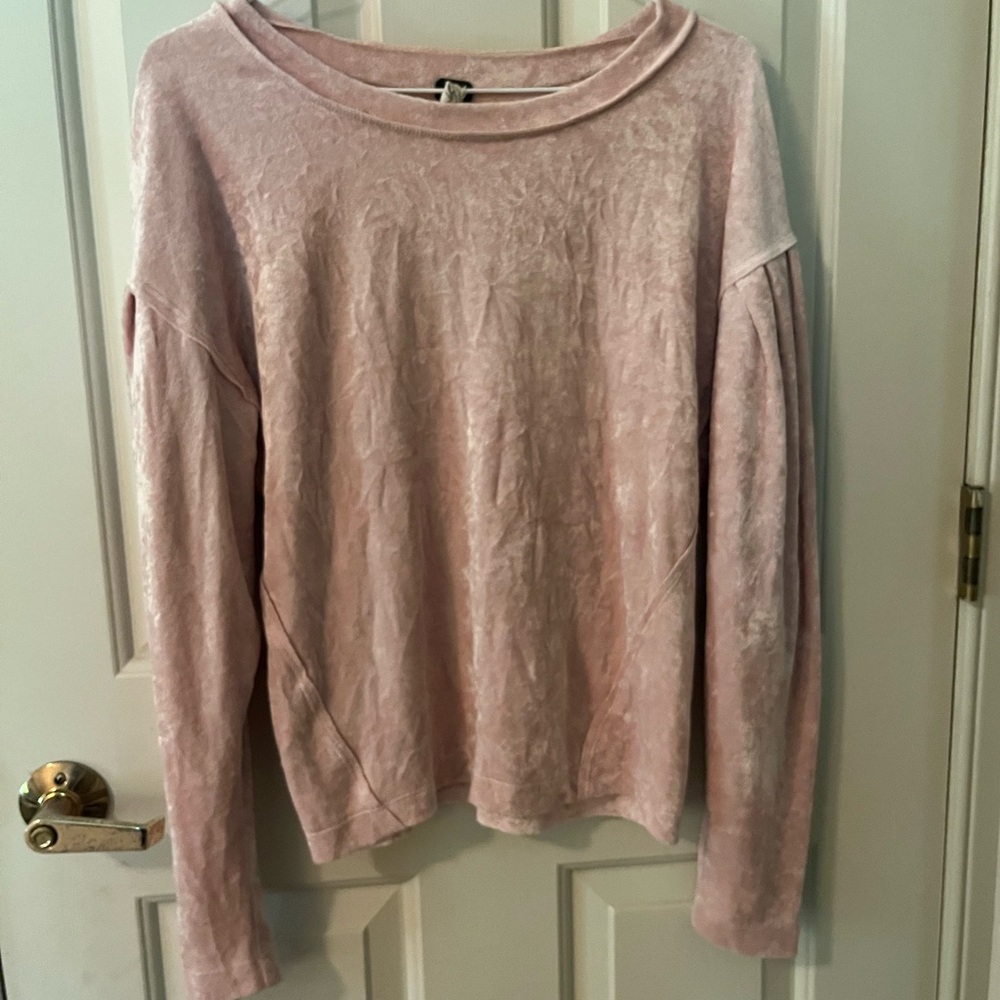 We the free velour pink sweater